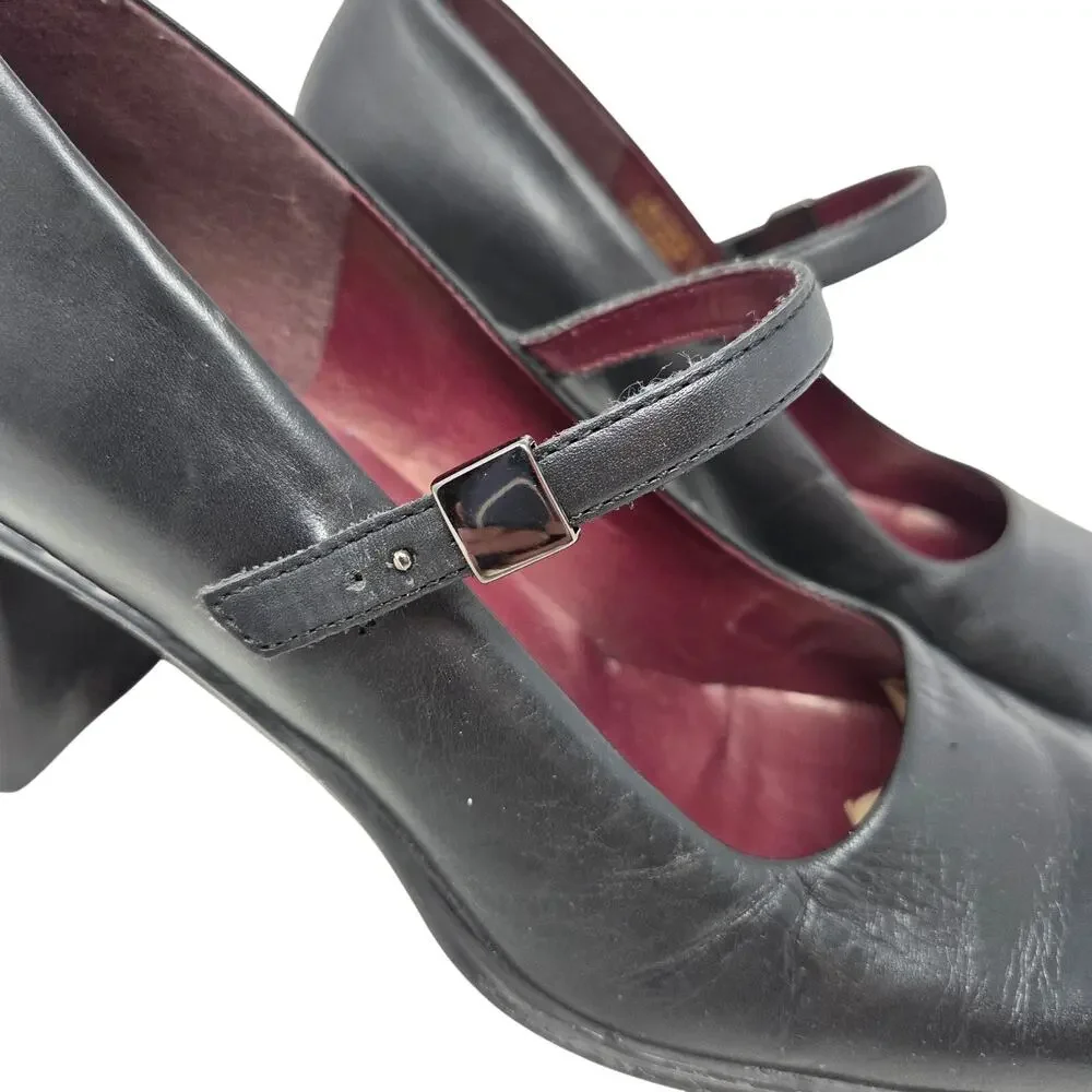 Bandolino Black Retro Classic Round Toe Heeled Eble Mary Jane Dress Shoes 7.5 M